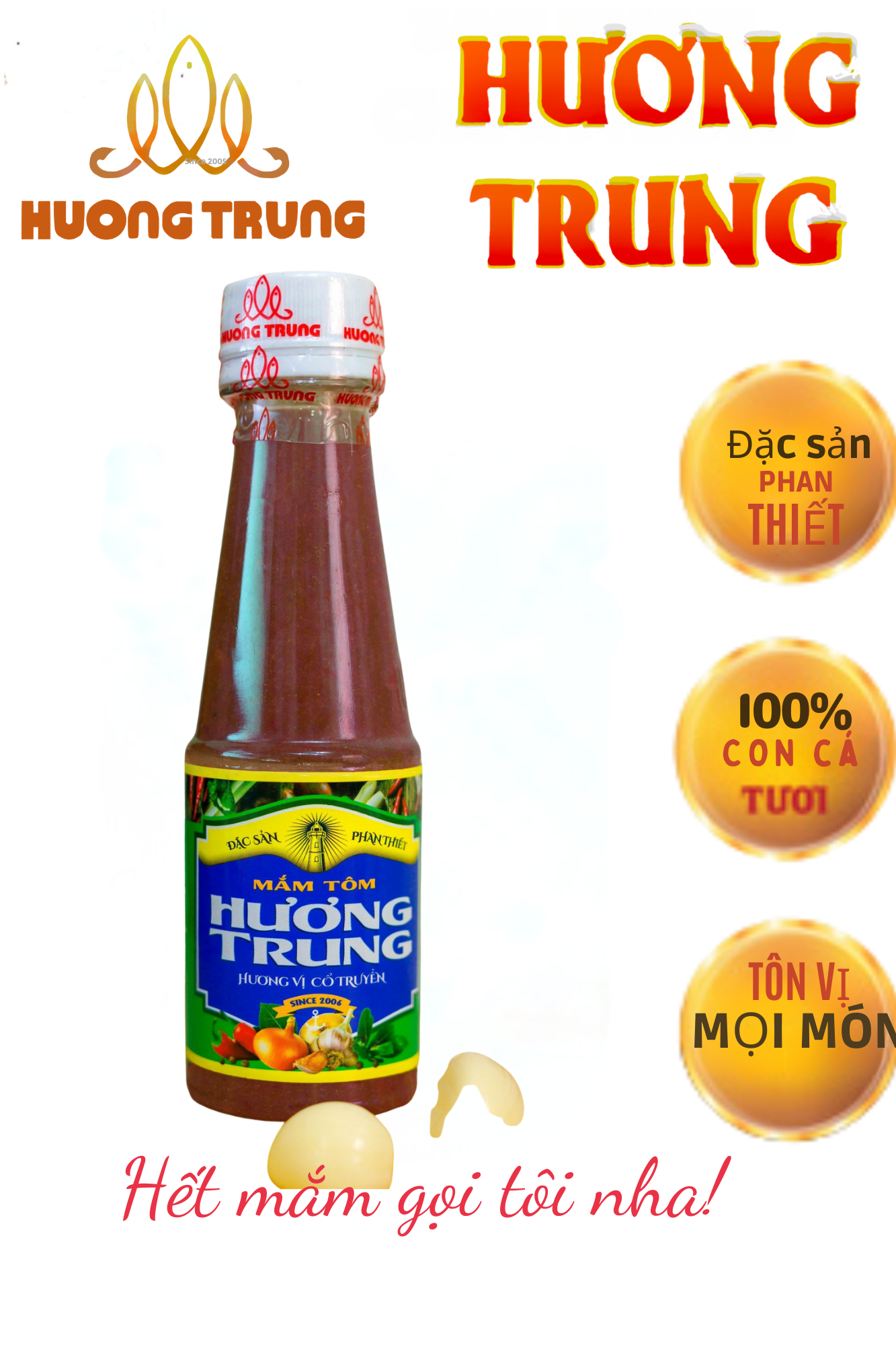 Mắm tôm có gia vị Hương Trung hủ 200 gram